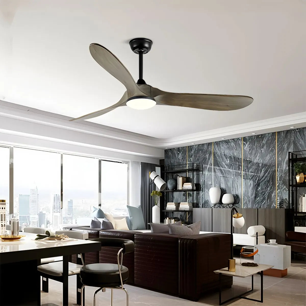 Antizer Nordic Solid Wood Ceiling Fan with Light