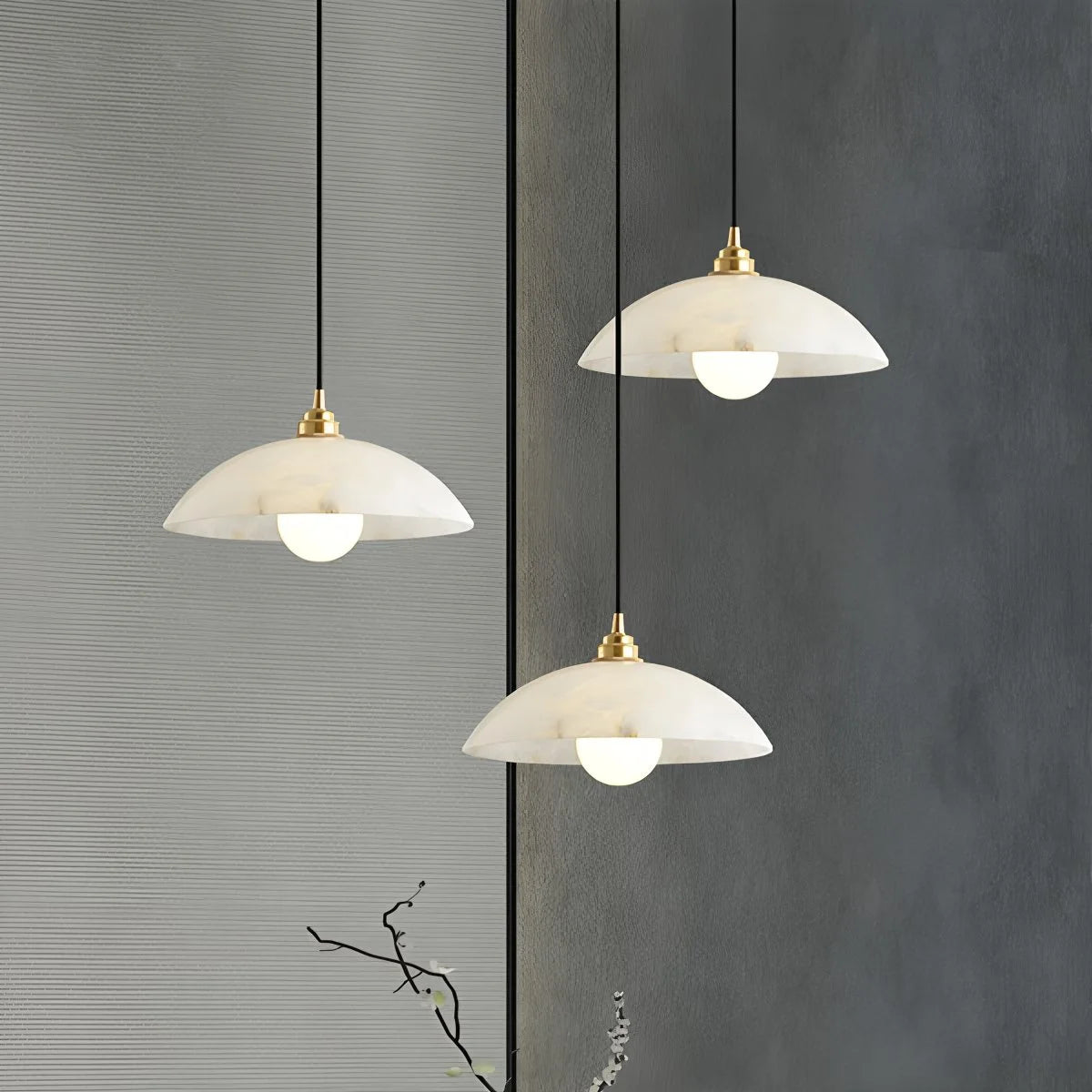 Antizer Dome Spanish Alabaster Pendant Light for Dining Room