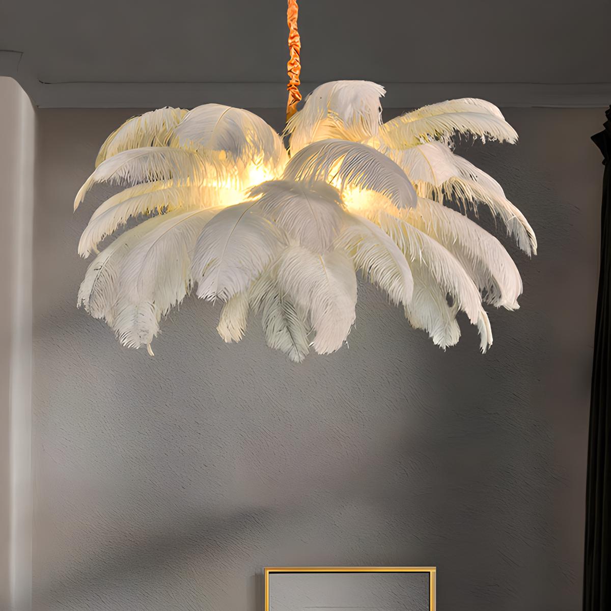 Ostrich Feather Chandelier