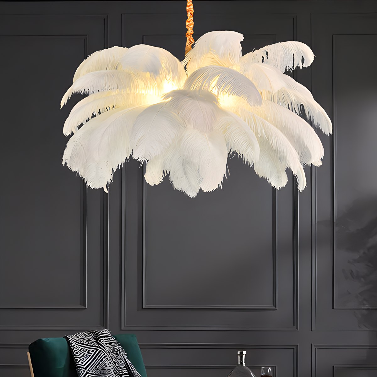 Ostrich Feather Chandelier