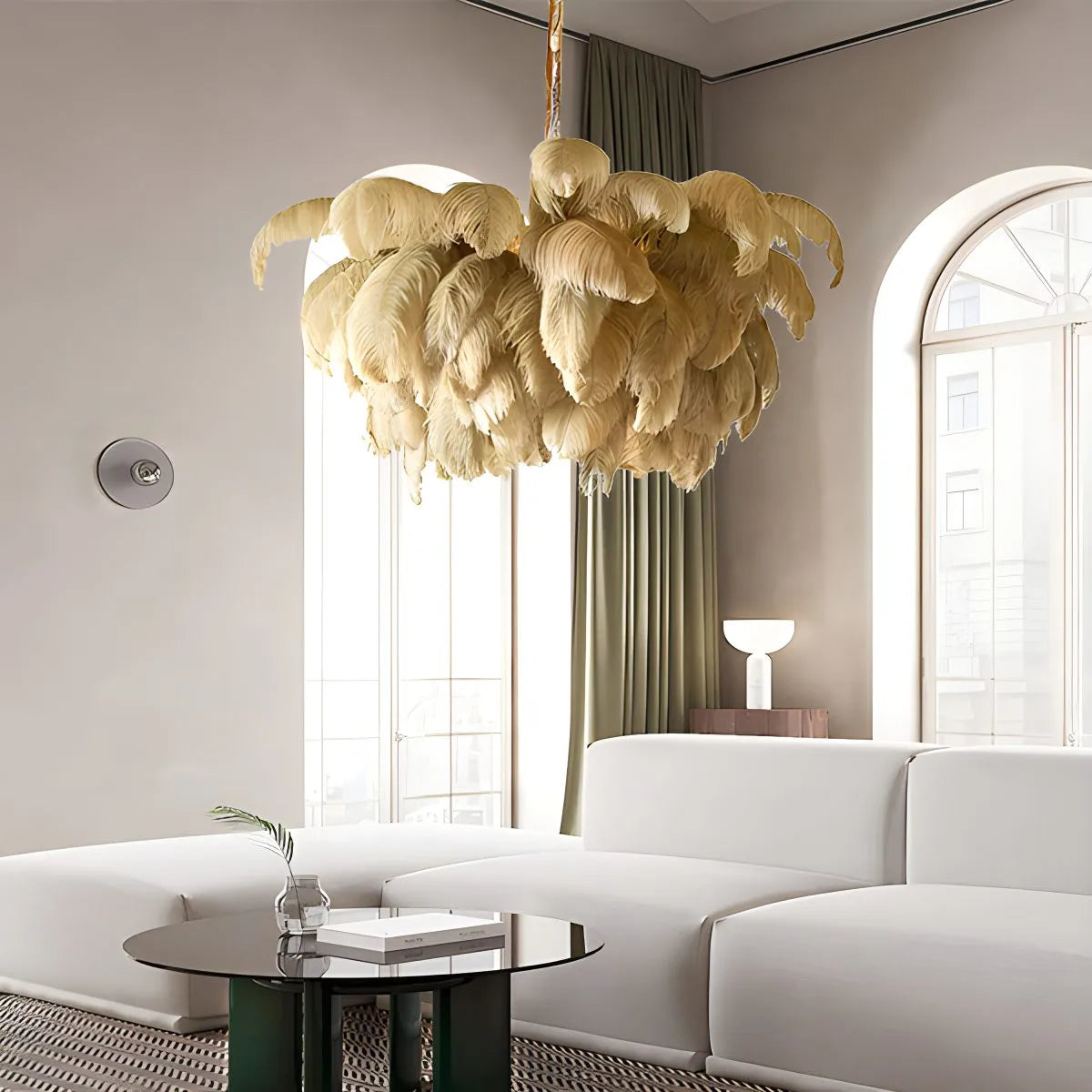 Ostrich Feather Chandelier