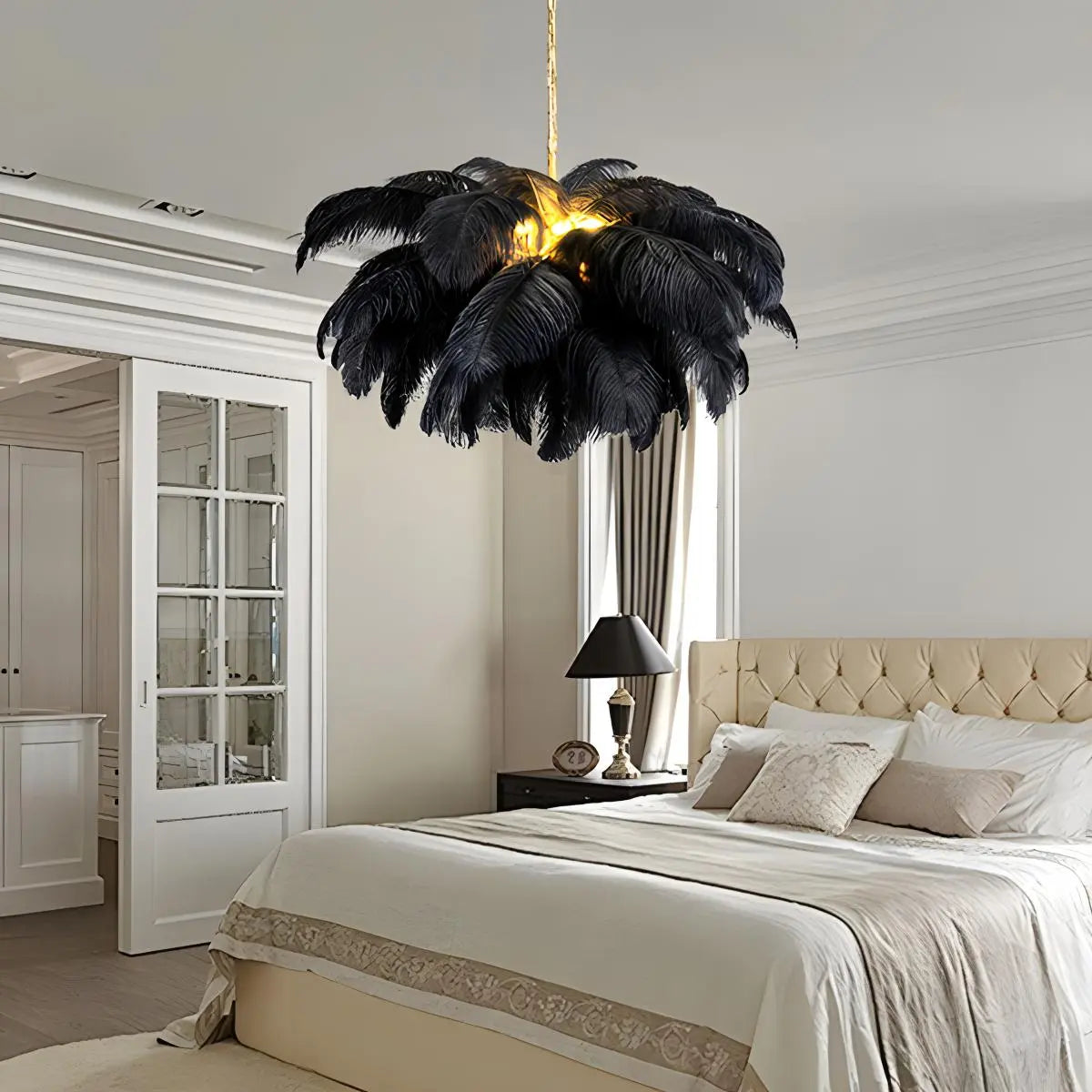 Ostrich Feather Chandelier