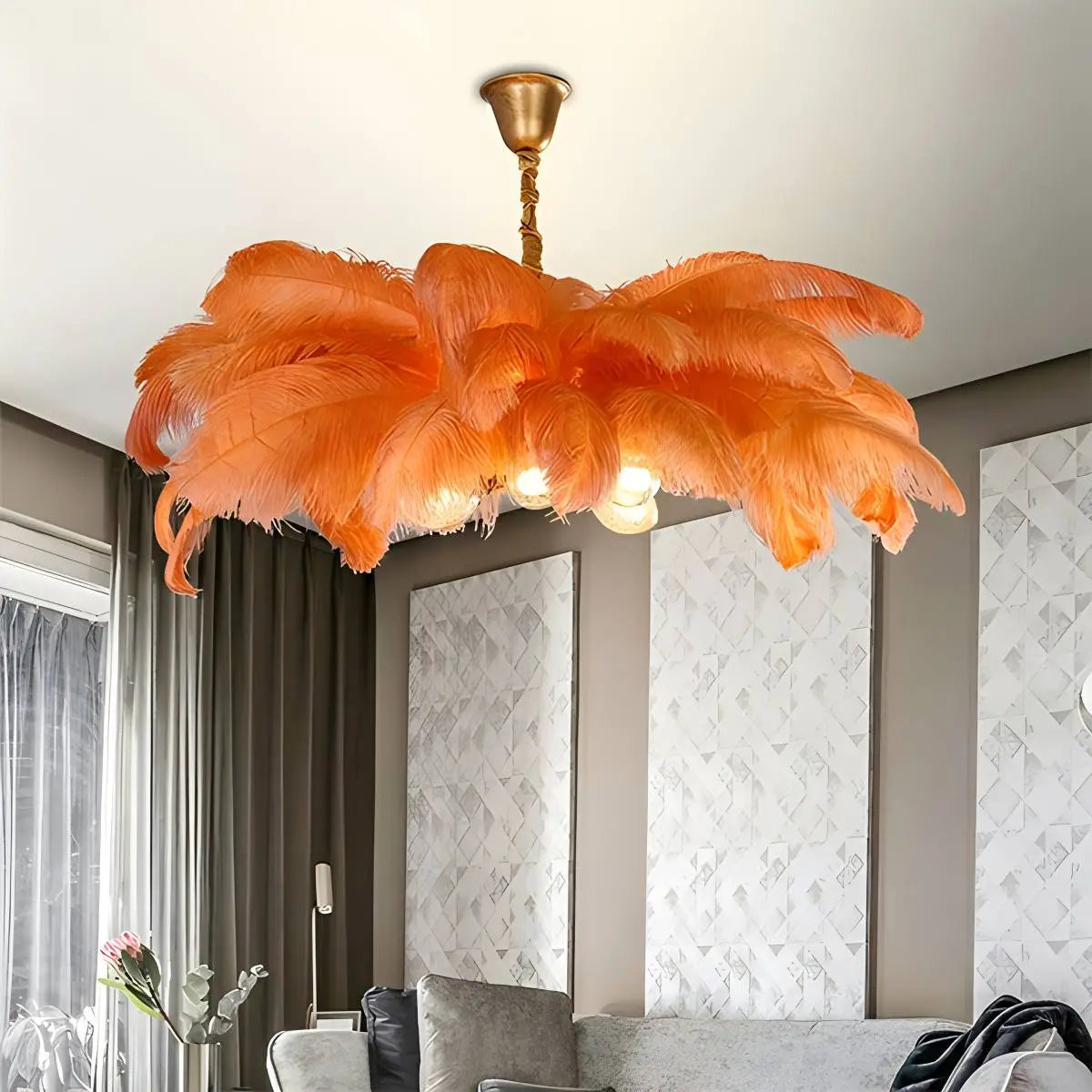 Ostrich Feather Chandelier