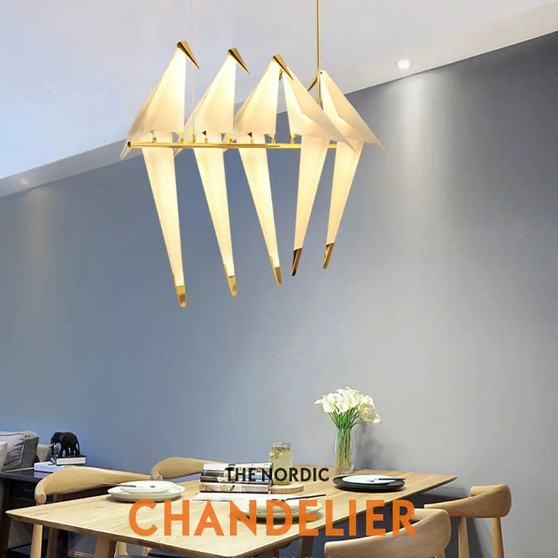 Paper Crane Bird Chandelier