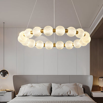 Antizer Modern Ring Pearl Chandelier