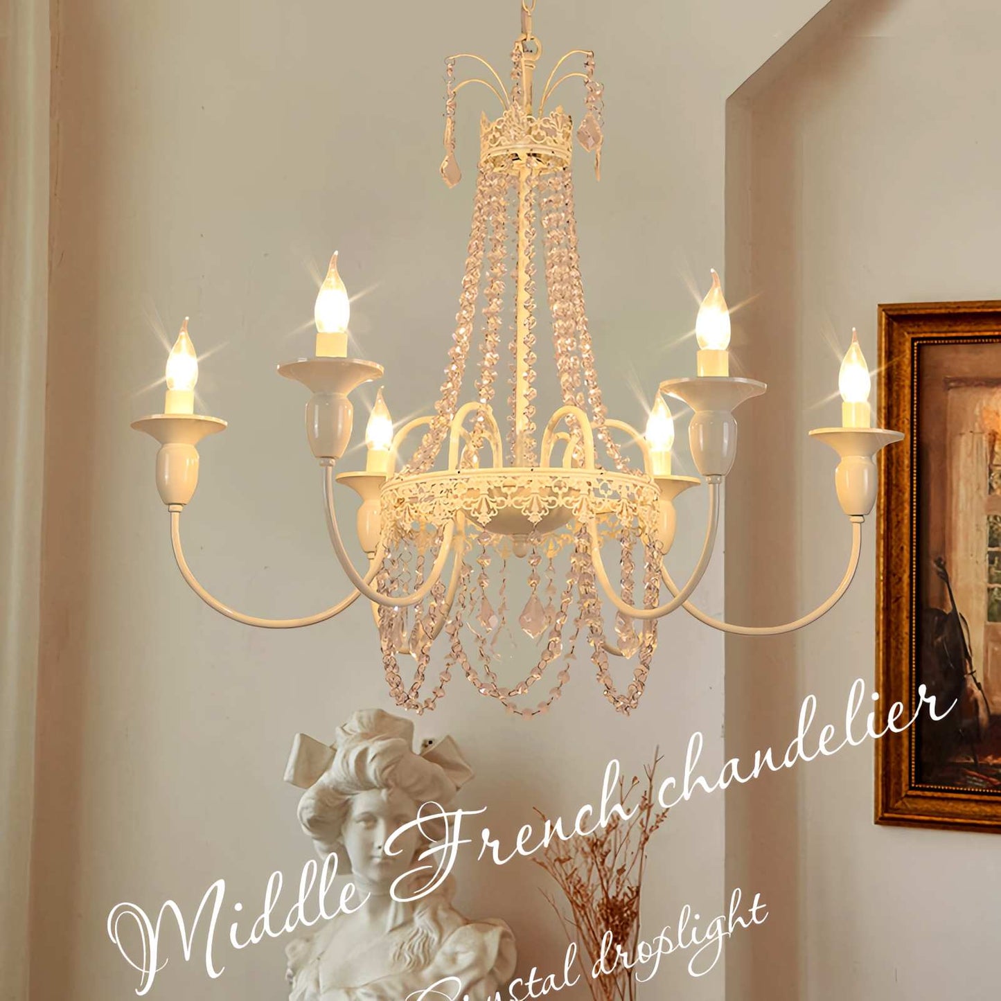 Antizer French Candle Crystal Chandelier