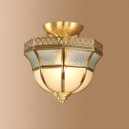 Antizer European Style Copper Glass Ceiling Lamp-B