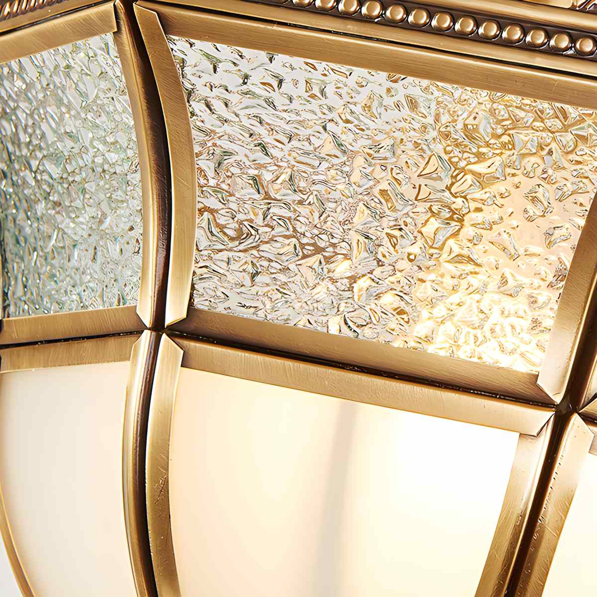 European Style Copper Glass Ceiling Lamp-B