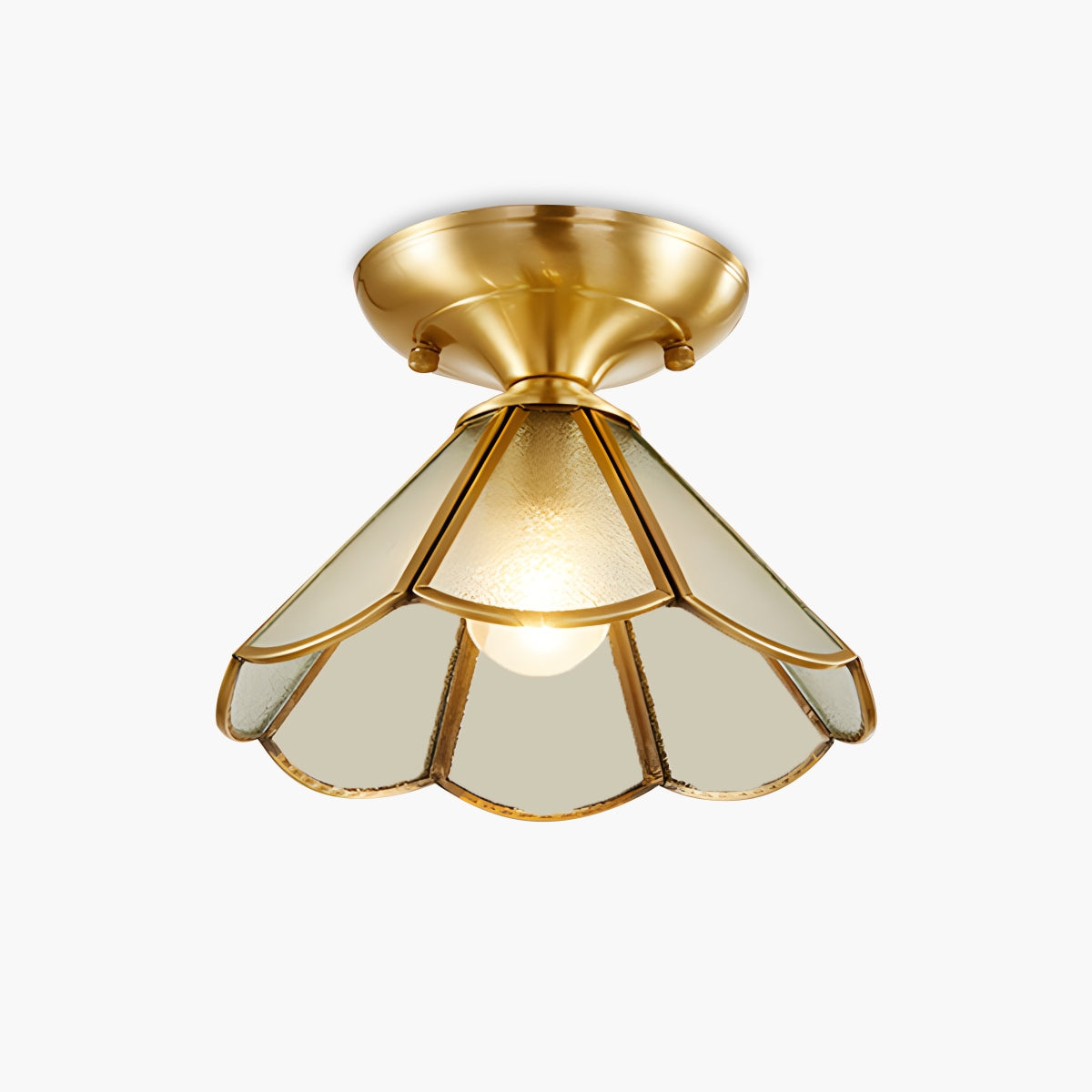 European Style Copper Glass Ceiling Lamp-B