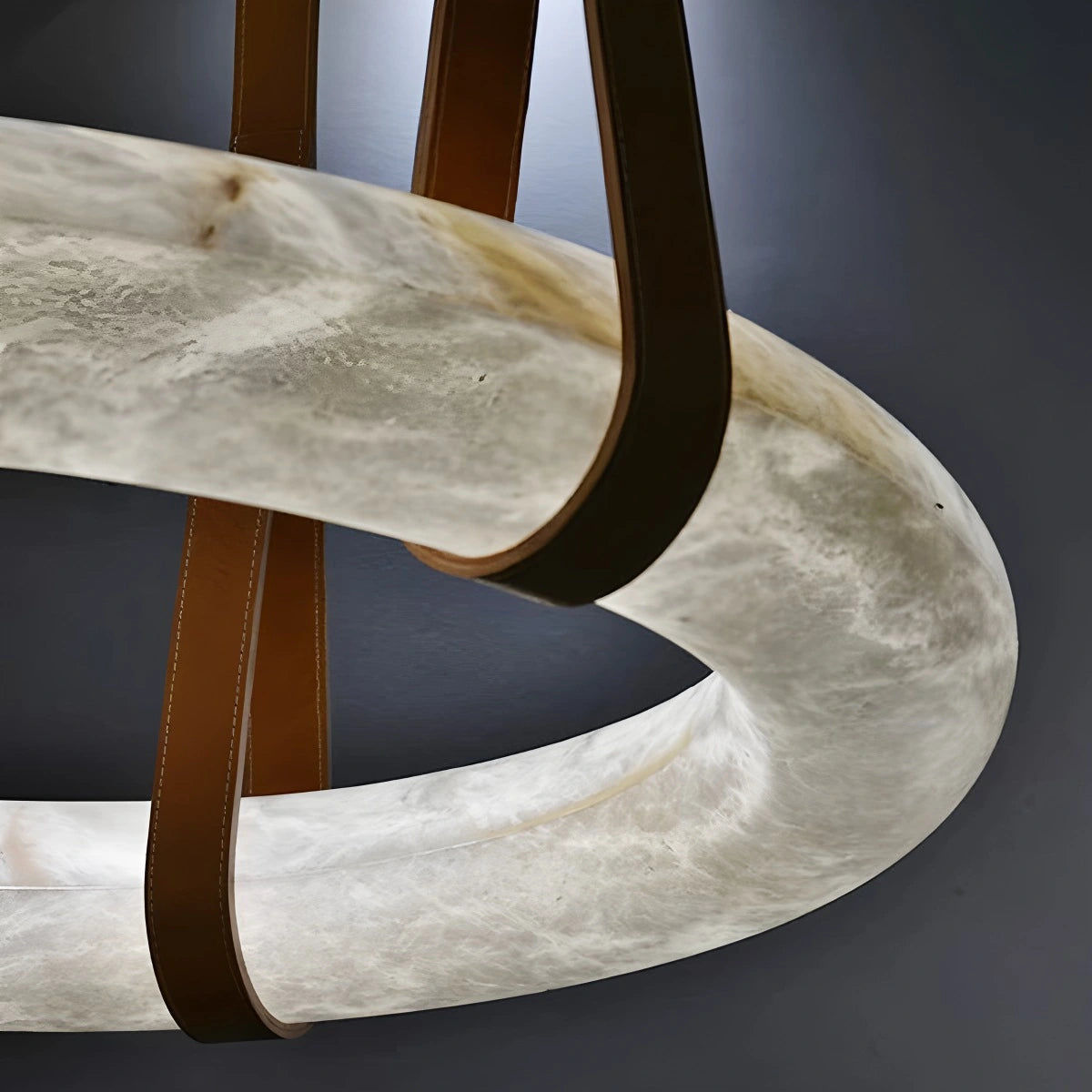 Antizer Simple Ring Spanish Alabaster Pendant Light for Living Room