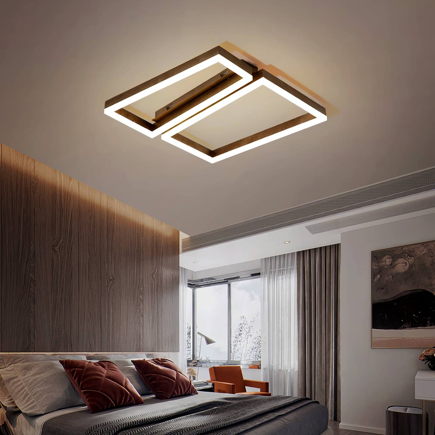 Antizer Modern Square Ceiling Lamp for Bedroom