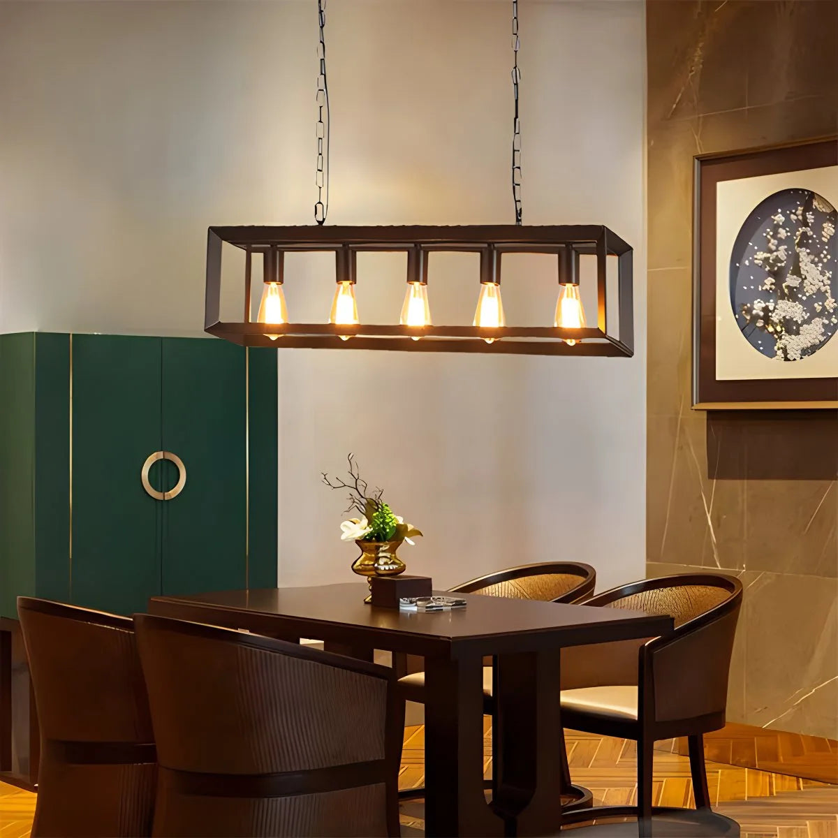 Antizer Rectangular Brass Pendant Lights