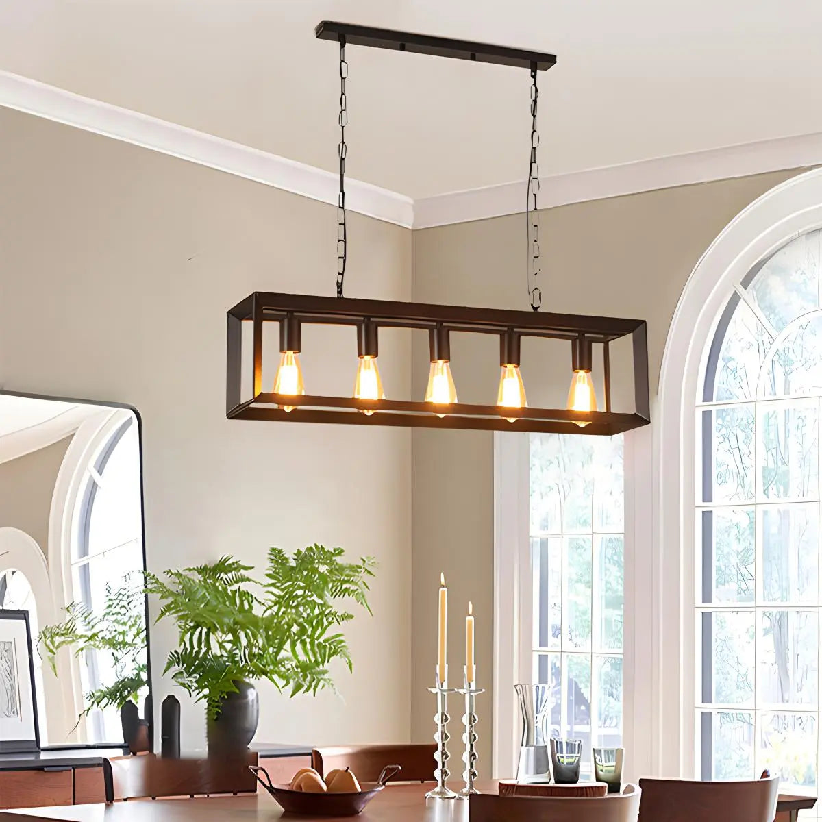 Antizer Rectangular Brass Pendant Lights