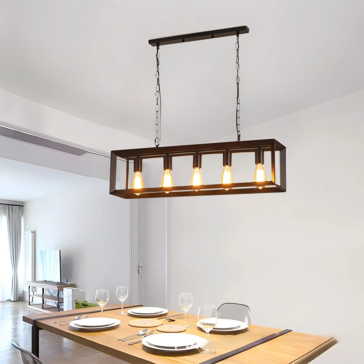 Antizer Rectangular Brass Pendant Lights