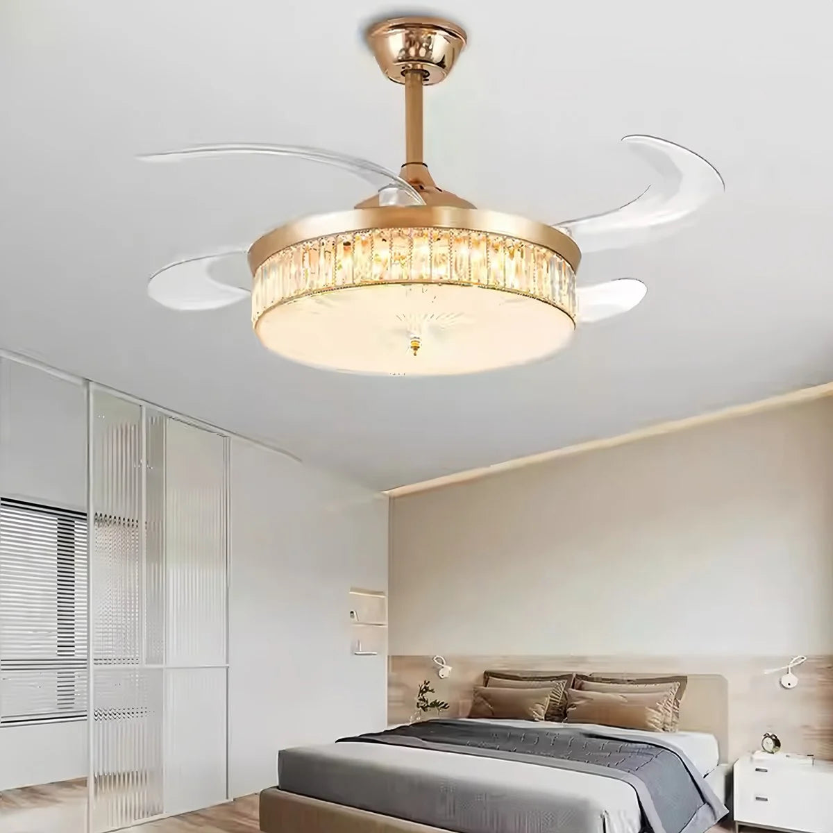 Antizer Remote Hugger Ceiling Fan Light