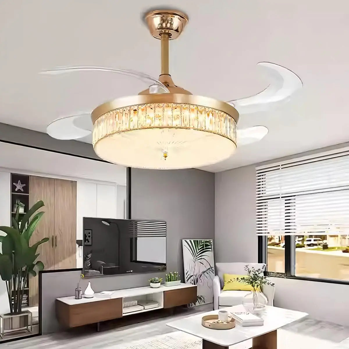 Antizer Remote Hugger Ceiling Fan Light