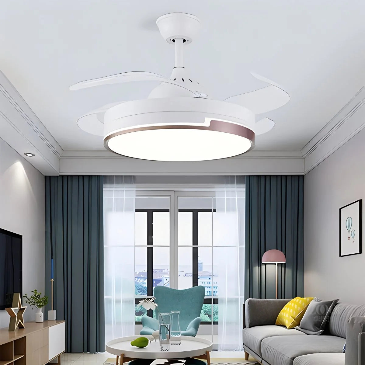 Antizer Remote Minimalist Hugger Ceiling Fan