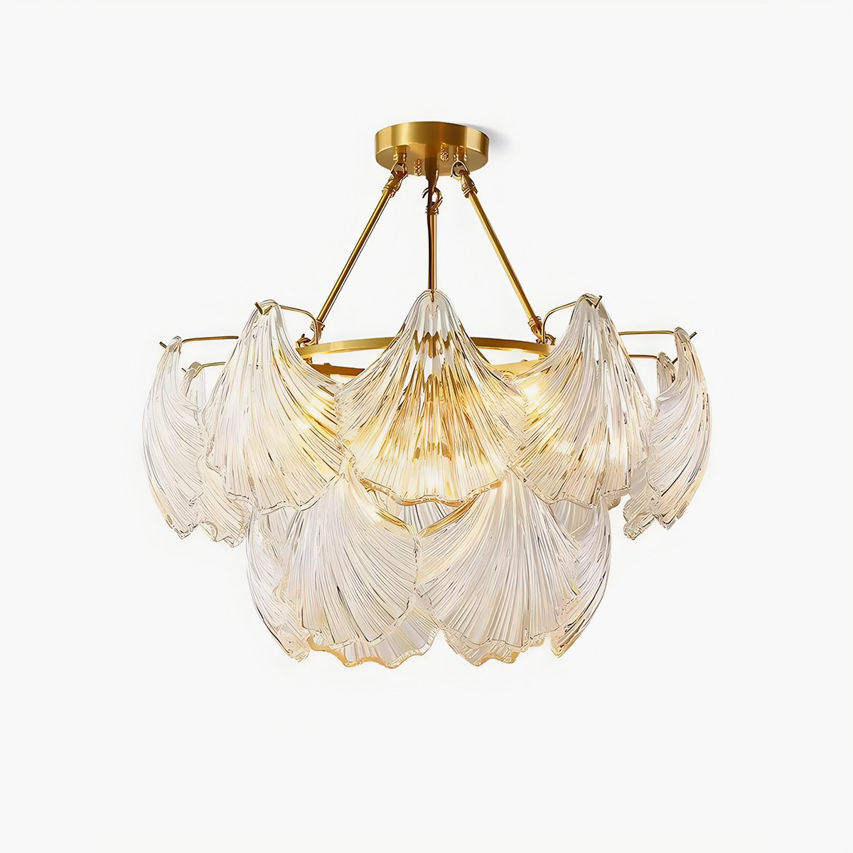 Vintage Rowan Glass Shell Chandelier