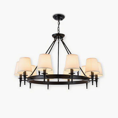 Antizer Vintage Ring Metal Fabric Chandelier