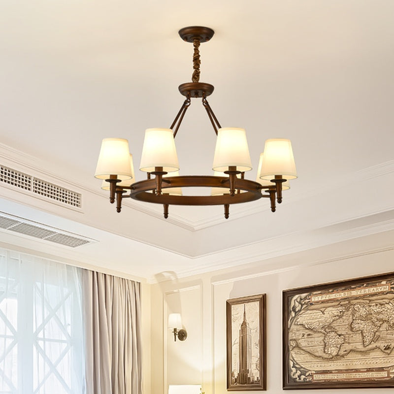 Antizer Vintage Ring Metal Fabric Chandelier