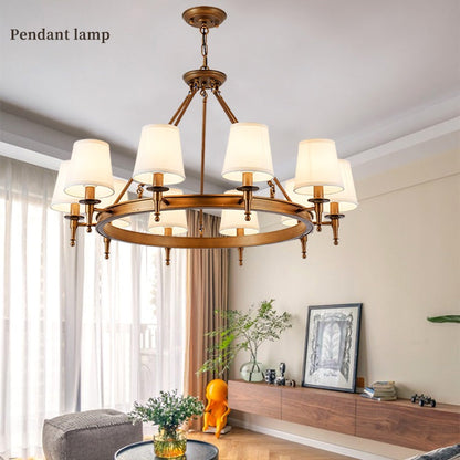 Antizer Vintage Ring Metal Fabric Chandelier