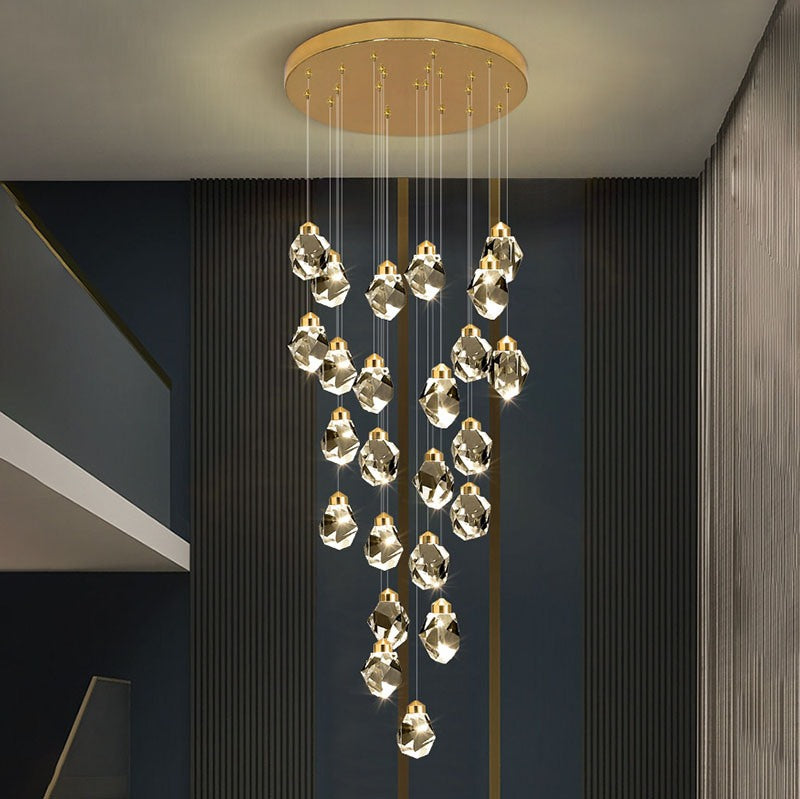 Rock Crystal Rain Chandelier