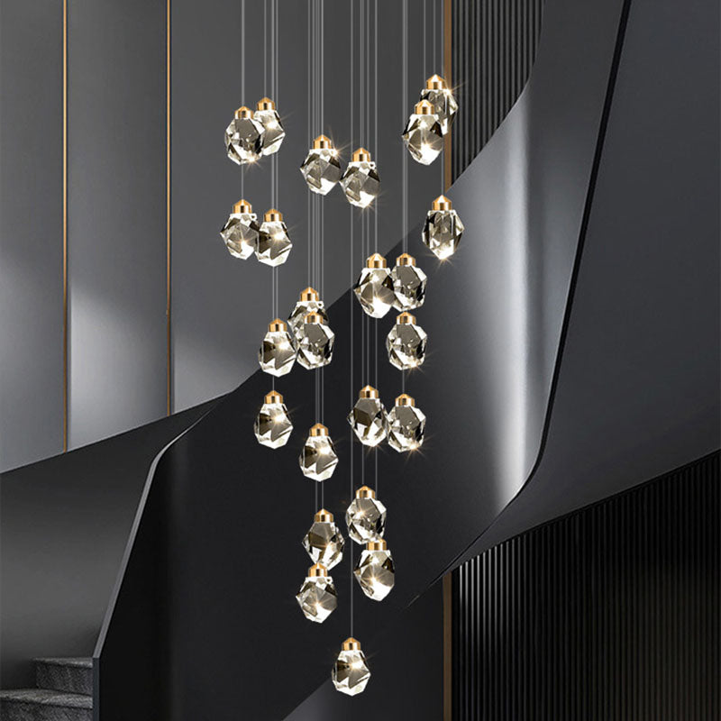 Rock Crystal Rain Chandelier