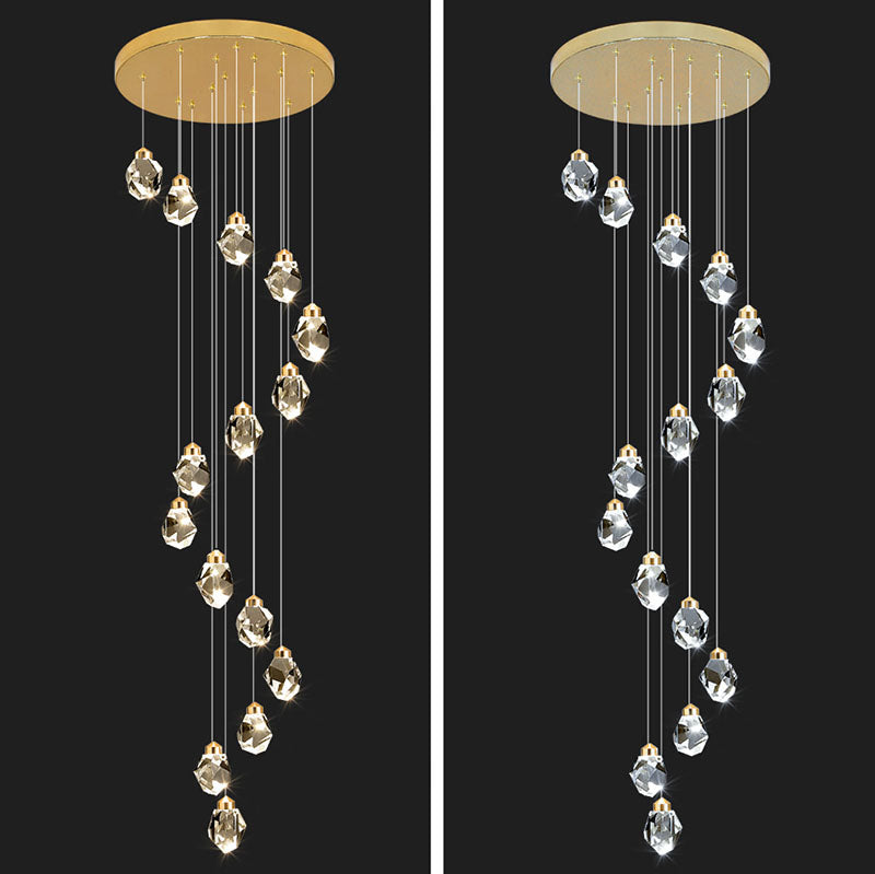 Rock Crystal Rain Chandelier