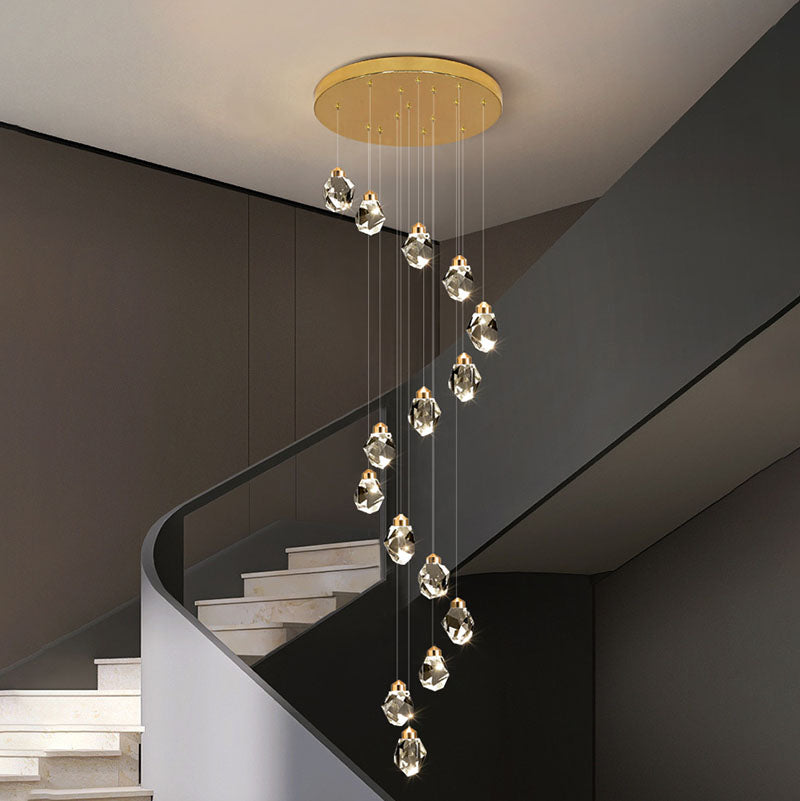 Rock Crystal Rain Chandelier