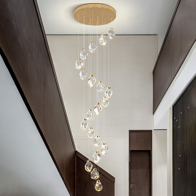 Rock Crystal Rain Chandelier