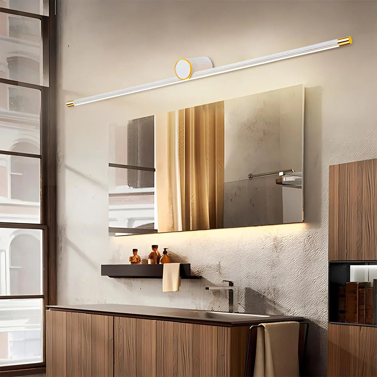 Antizer Roman Column Dresser Bathroom Mirror Wall Lamp