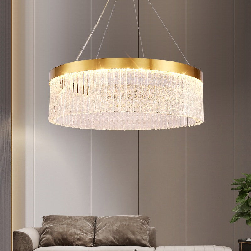 Round Halo Crystal Chandelier