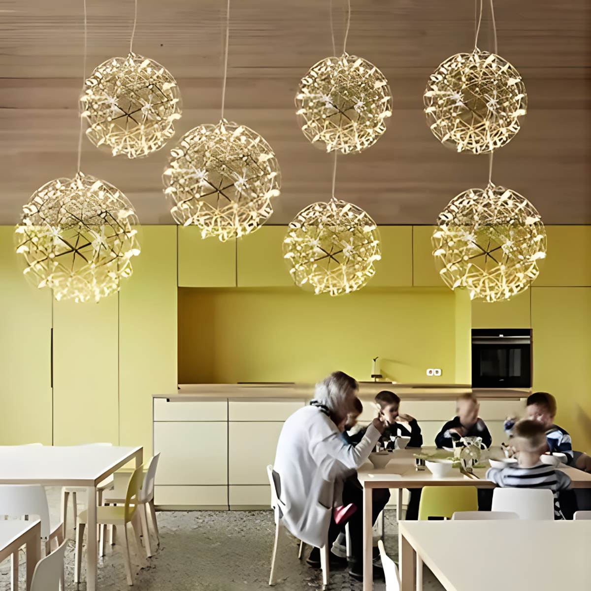 Silver Spark Ball Pendant Light