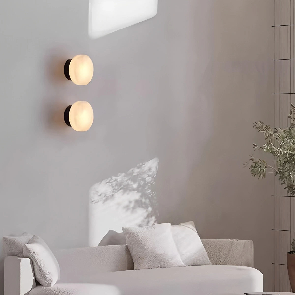 Antizer Simple Round Spanish Alabaster Wall Light for Hallway