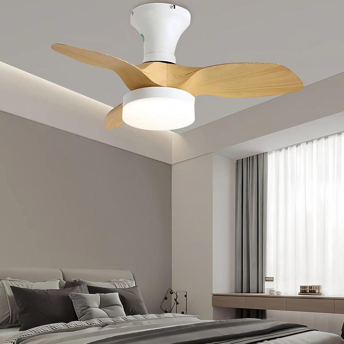 Antizer Small Propeller Ceiling Fan With Light