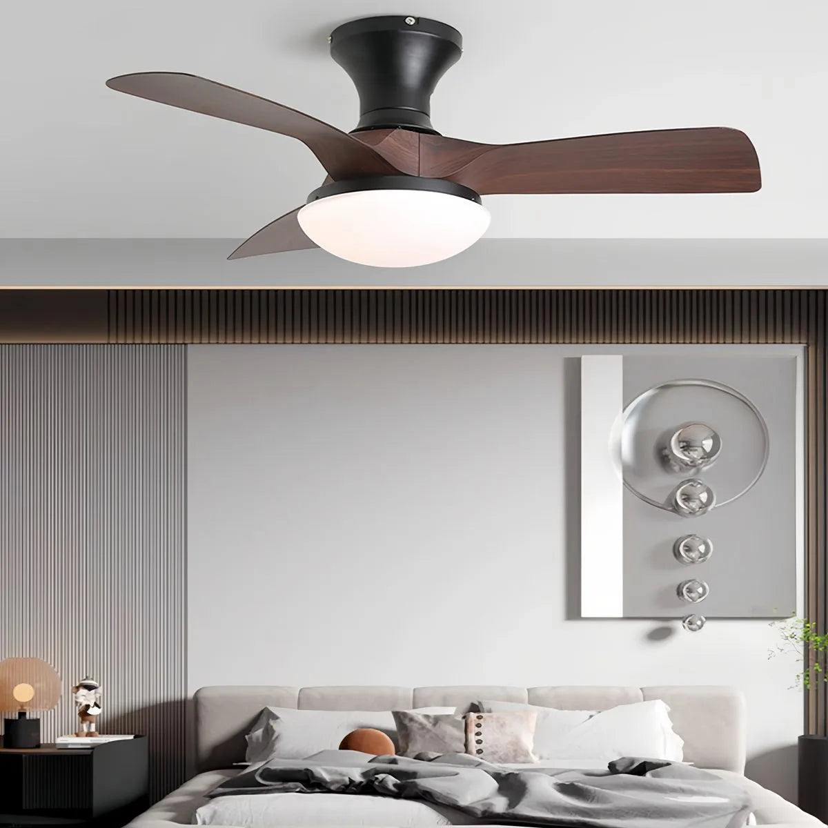Antizer Small Propeller Ceiling Fan With Light