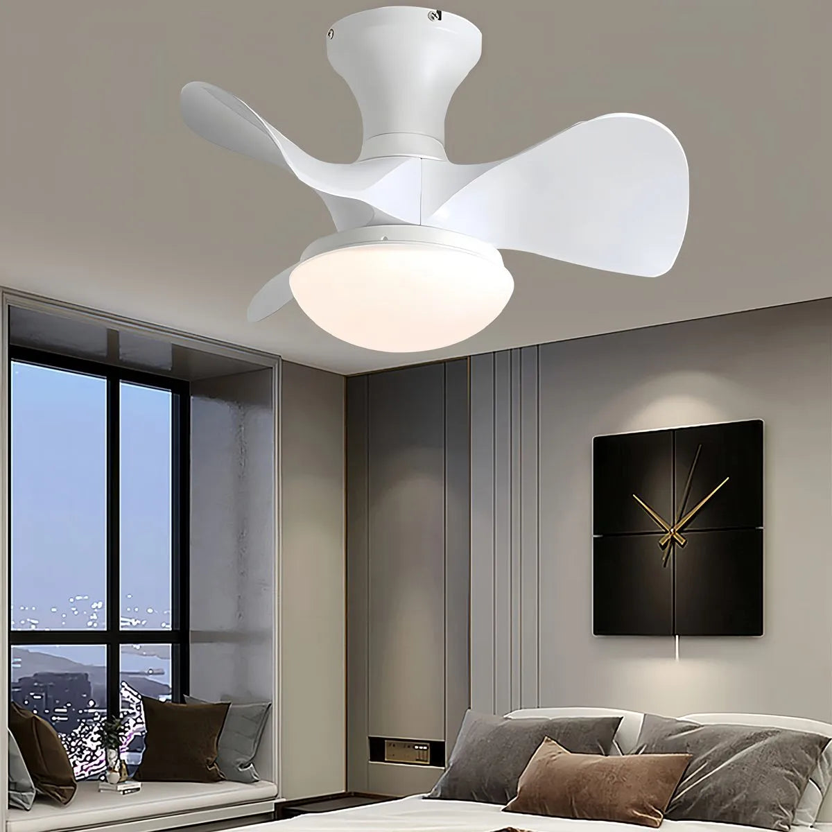 Antizer Small Propeller Ceiling Fan With Light
