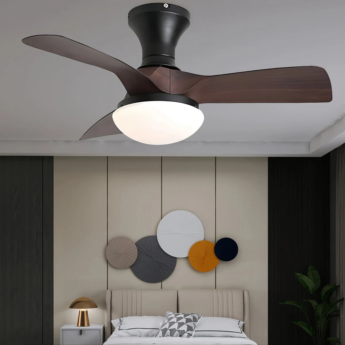 Antizer Small Propeller Ceiling Fan With Light