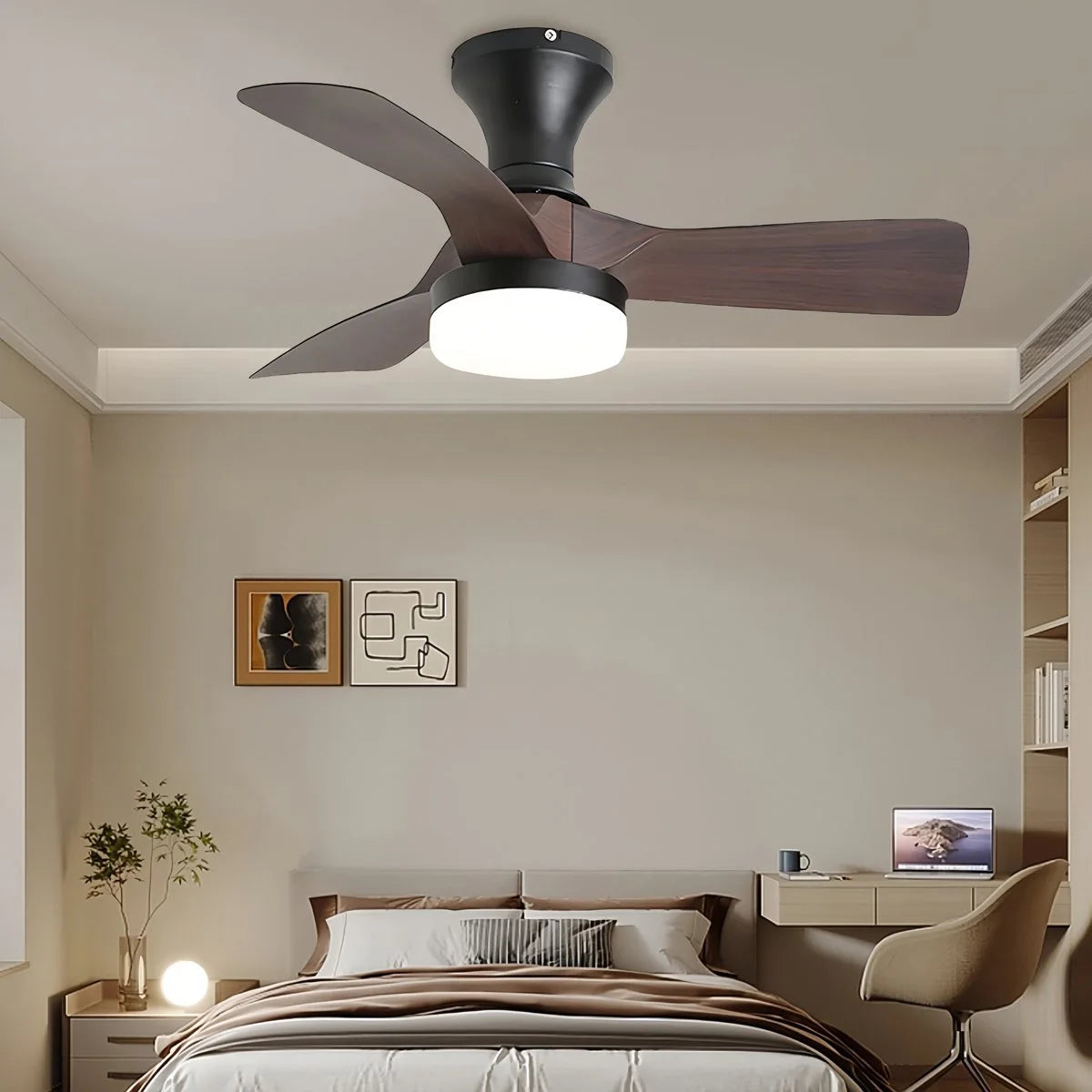 Antizer Small Propeller Ceiling Fan With Light