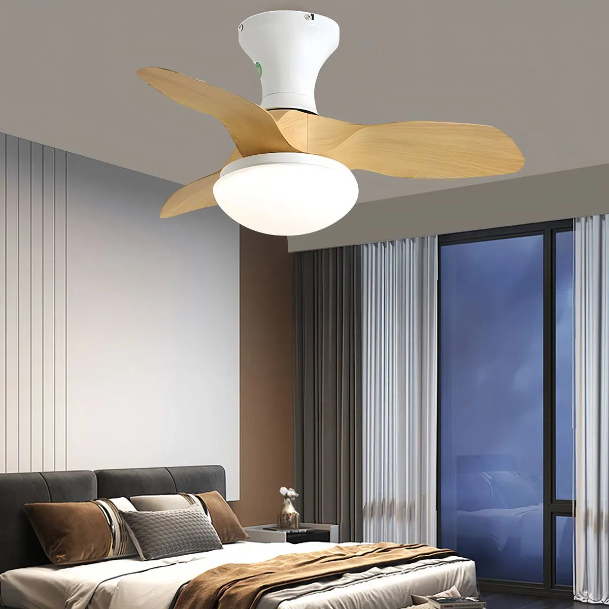 Antizer Small Propeller Ceiling Fan With Light