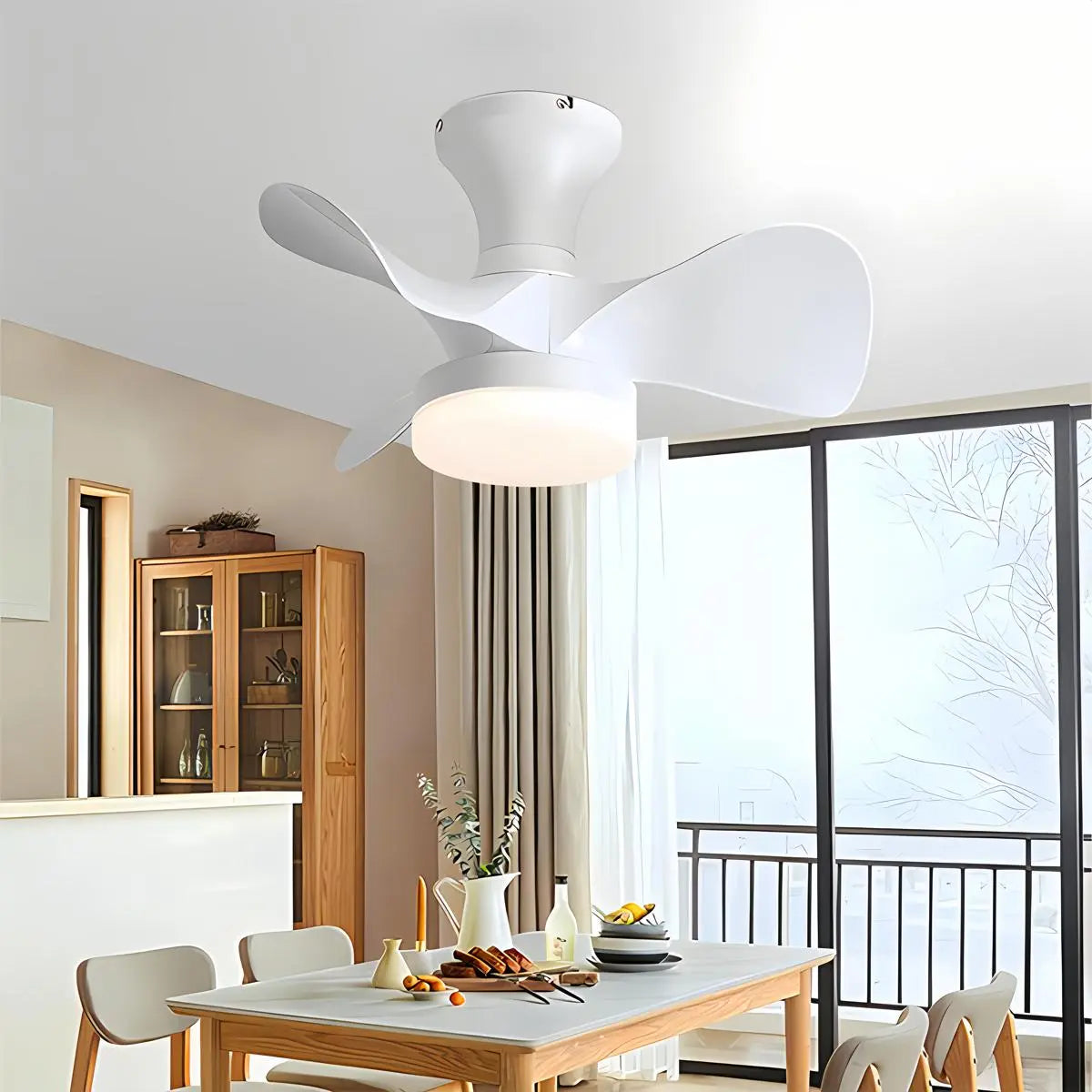 Antizer Small Propeller Ceiling Fan With Light