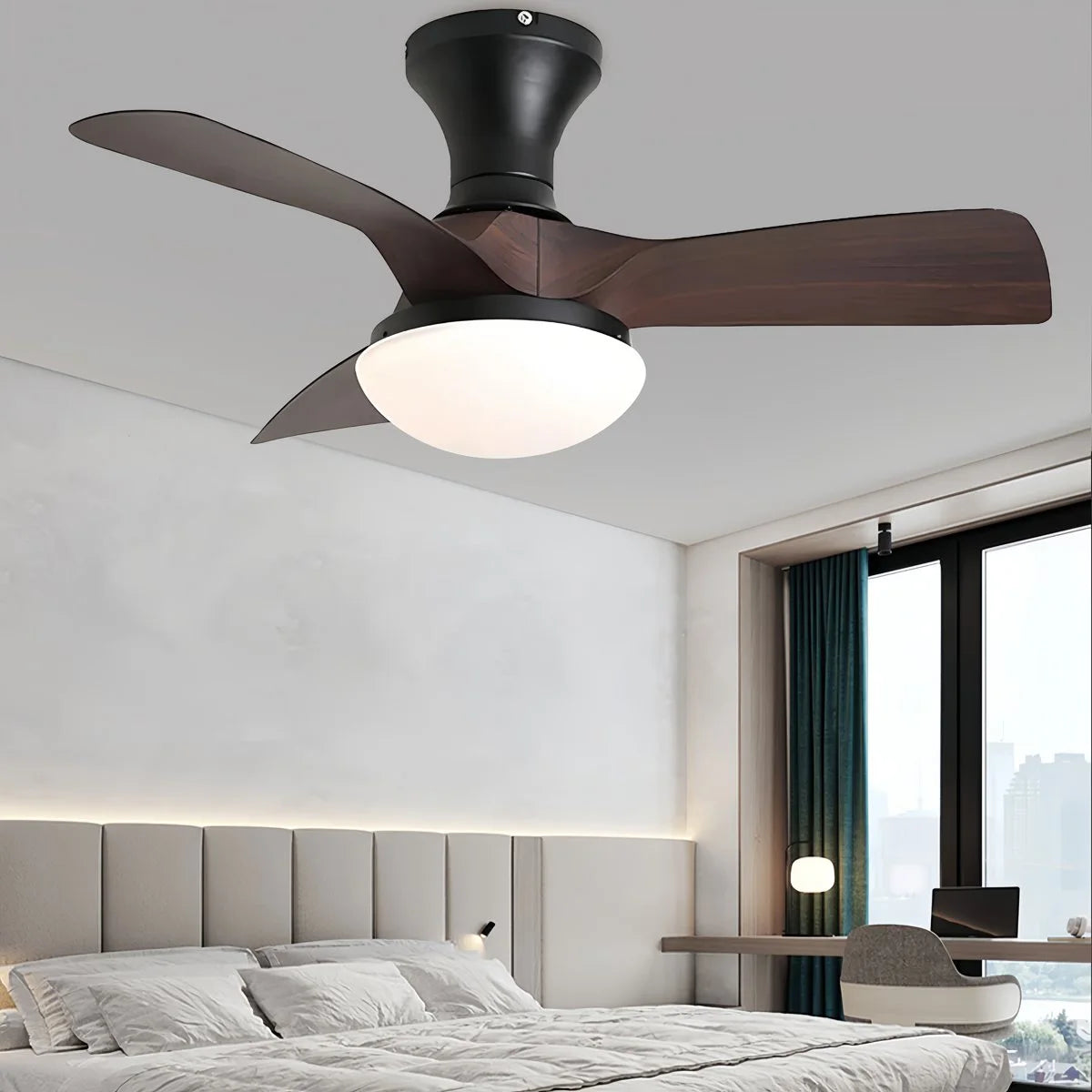 Antizer Small Propeller Ceiling Fan With Light