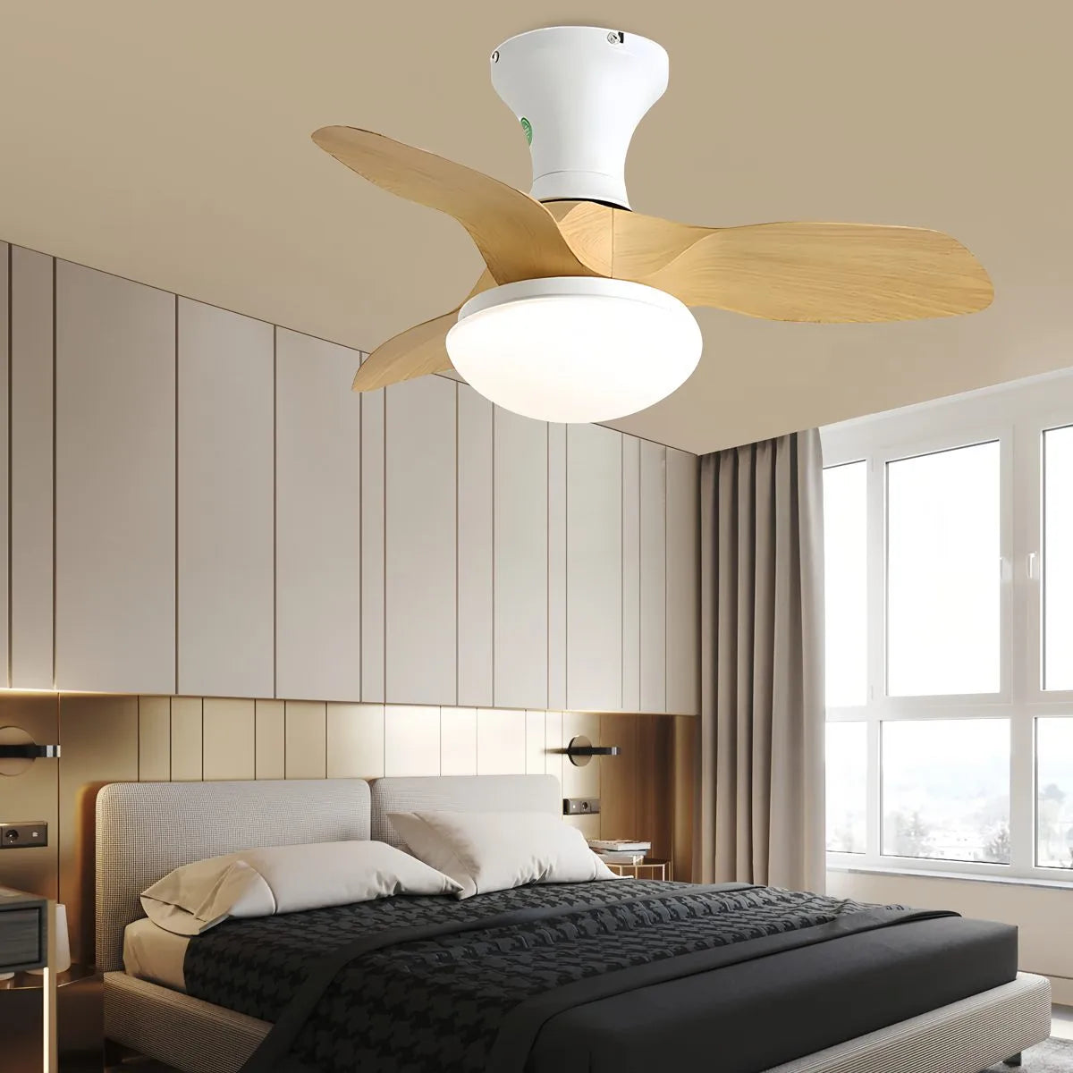 Antizer Small Propeller Ceiling Fan With Light