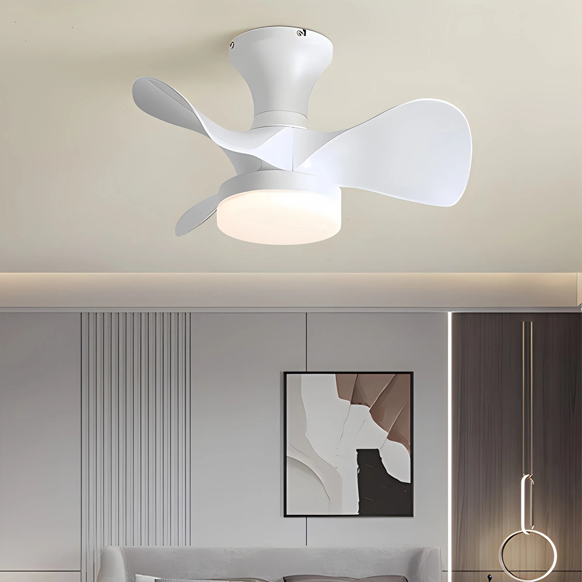 Antizer Small Propeller Ceiling Fan With Light