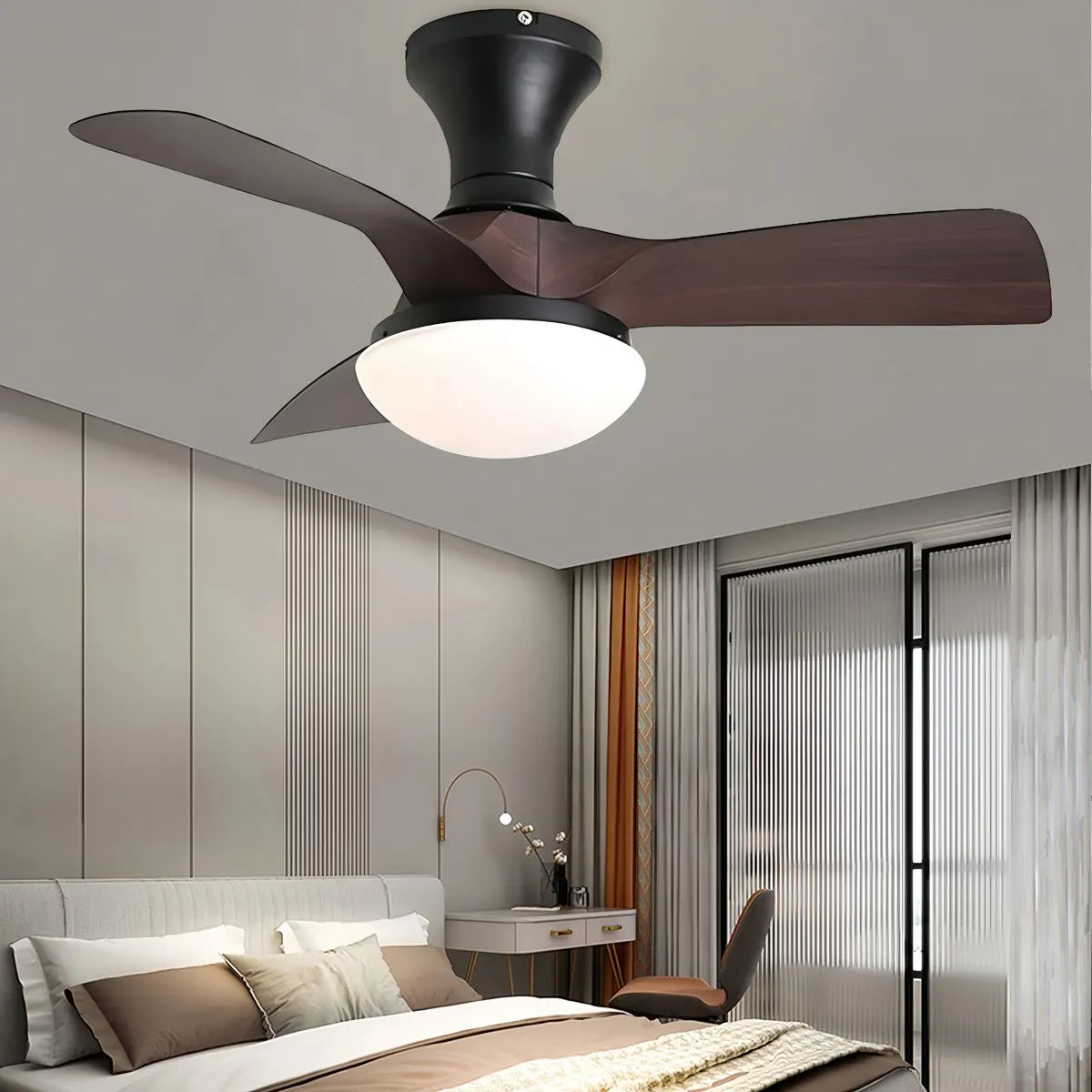 Antizer Small Propeller Ceiling Fan With Light