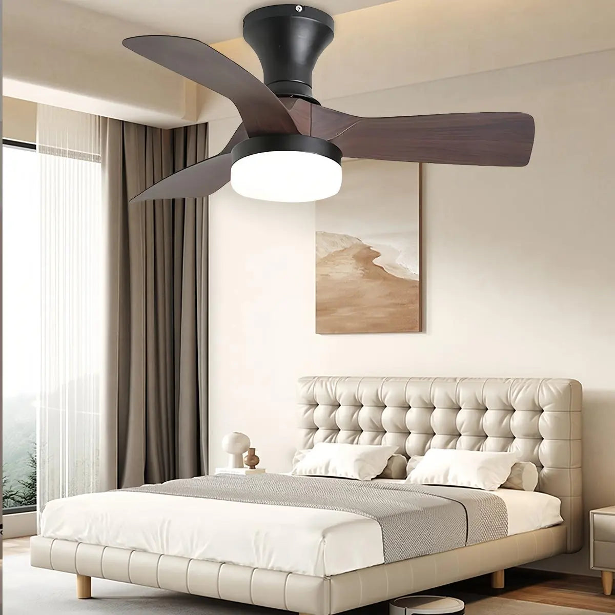 Antizer Small Propeller Ceiling Fan With Light