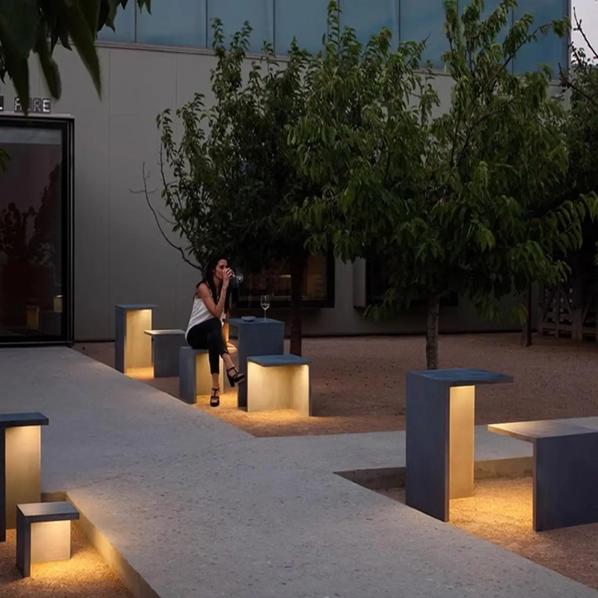 Antizer Solar Table and Stool Floor Lamp