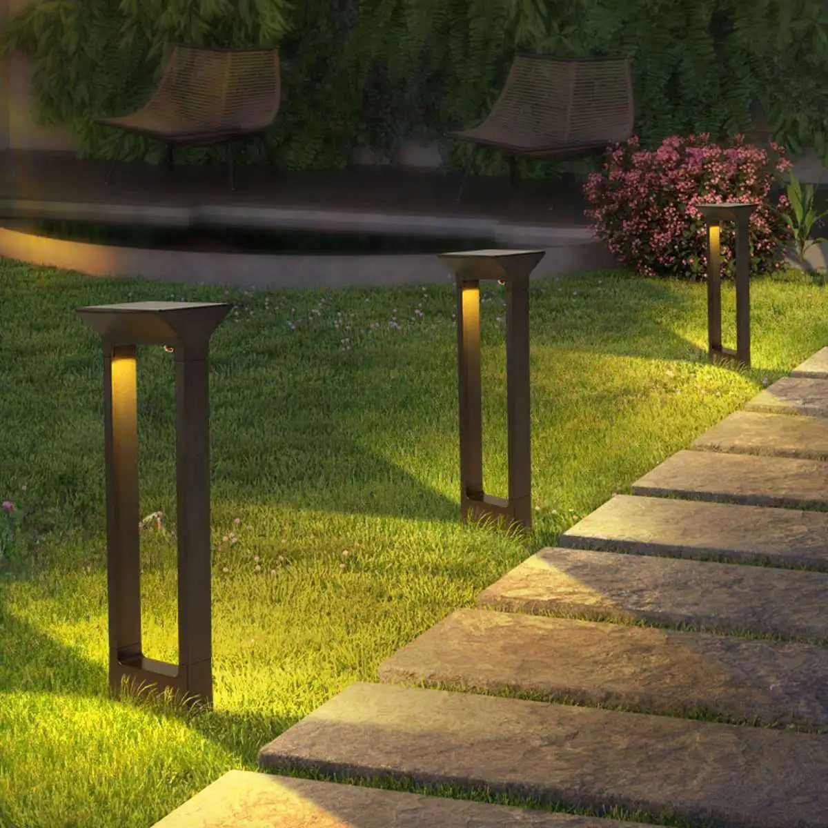 Antizer Solar Rectangular Outdoor Floor Lamp