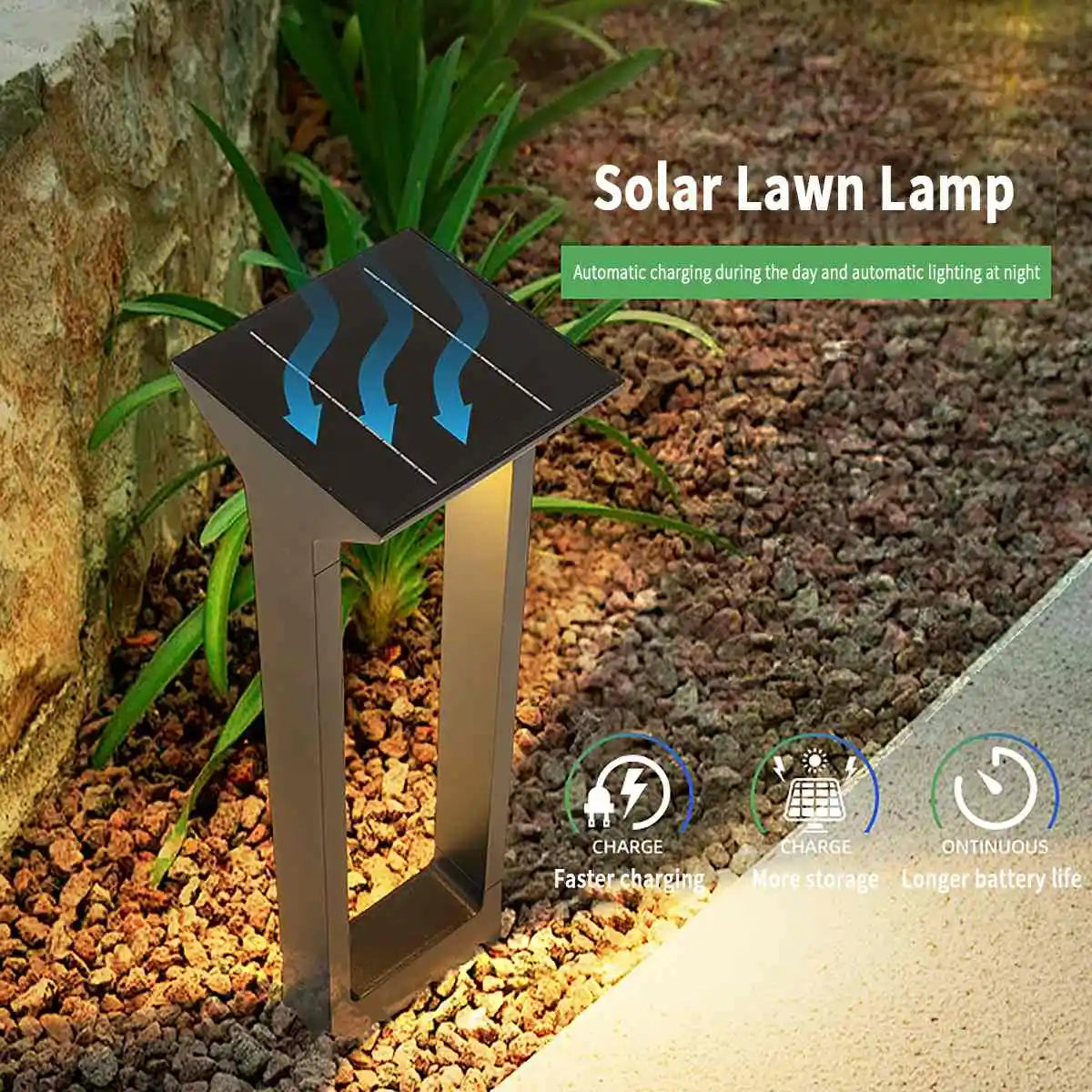 Antizer Solar Rectangular Outdoor Floor Lamp