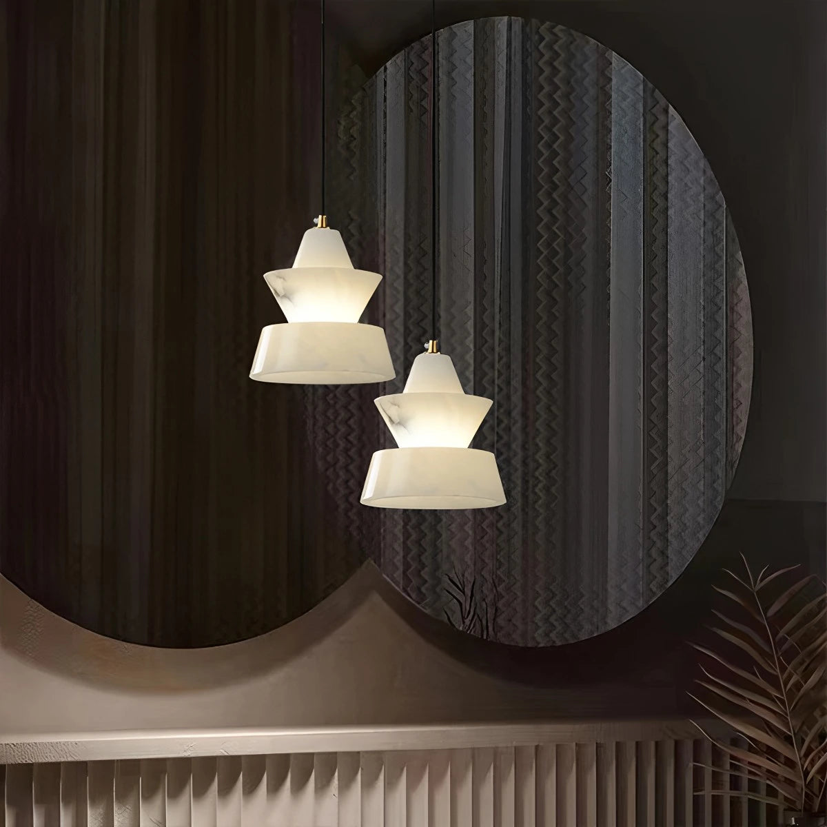 Antizer Spanish Alabaster Pendant Light Bedside Lamp